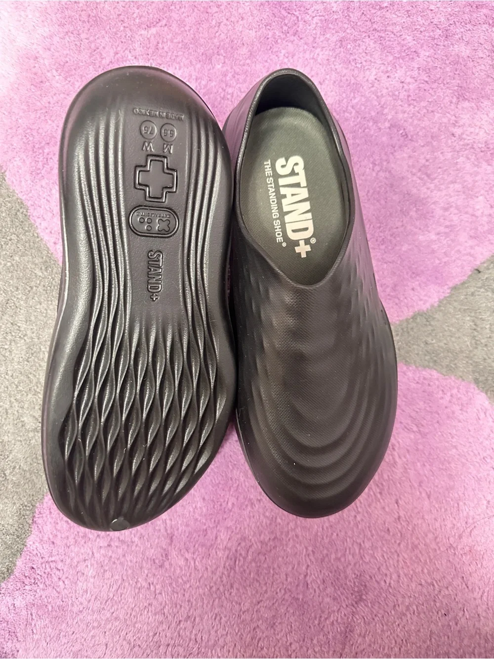 STAND+ Black Slip-On Work Clogs